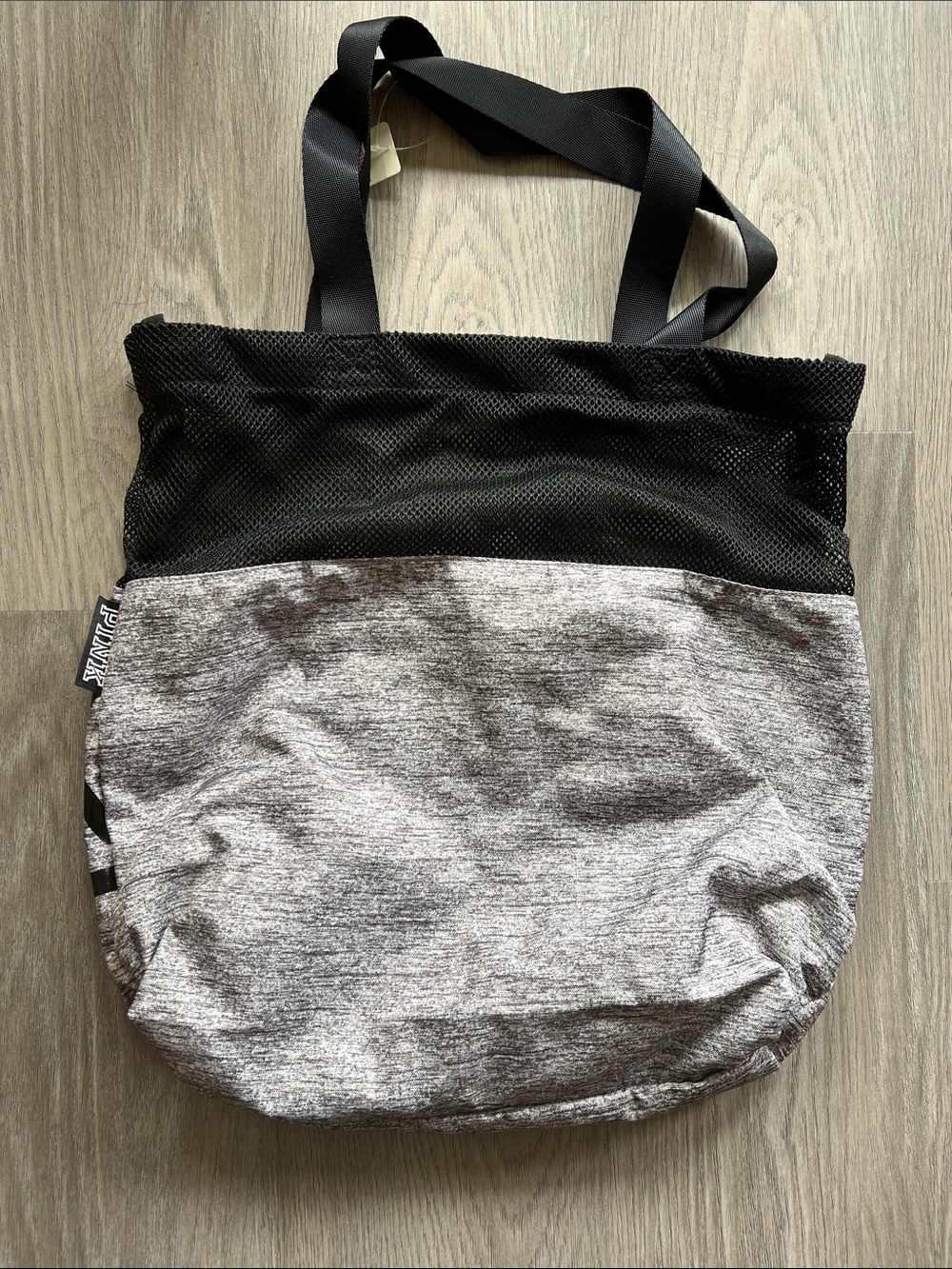 NWT PINK Victoria's Secret Grey & Black Mesh Logo Tote - Picture 4 of 5